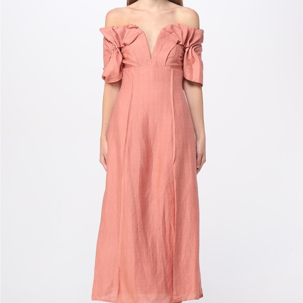 Cult Gaia Blush Off-Shoulder Midi Dress